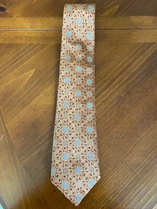 Men's Tom James Executive Collection Orange Floral Silk Tie NICE - Picture 1 of 2