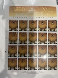Library of Congress (200 years) Full Sheet of 20 Stamps - Picture 1 of 1