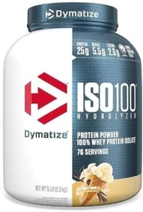 Dymatize ISO100 Hydrolyzed Protein Powder , 100 % Whey Isolate , VANILLA 5 LBS - Picture 1 of 8