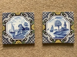 A PAIR OF ANTIQUE DUTCH DELFT TILES - Picture 1 of 10