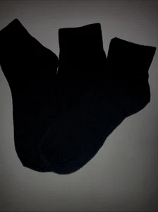 3 PAIRS Unisex 1/4 SOCKS THIN Soft &Strechy,BLACK,SOCK Size9-11 - Picture 1 of 2