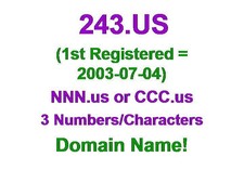 243.us Nome Dominio Premium Nnn.us Ccc 3 Numero Personaggio Aged Dal 2003-07-04