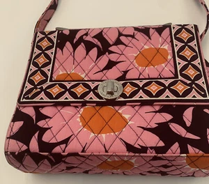 Vera Bradley Loves Me Sunflowers Shoulder Bag Handbag Purse Pink - Picture 1 of 10