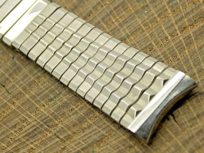 Correa de reloj vintage expansión acero inoxidable 17,5 mm NOS pulsera Baldwin sin usar Foto 1 de 4