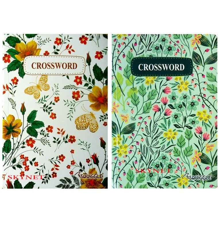 2 X A5 Floral Cover Crossword Puzzle Book Books 220 Puzzles Pages Super Trivia