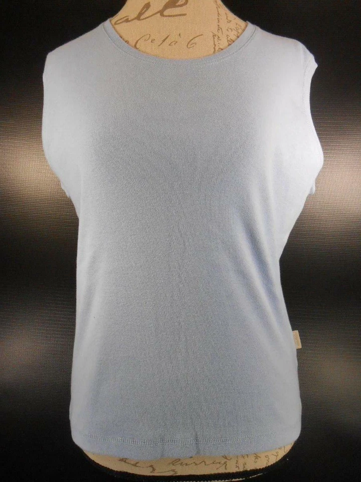 Hermosa camiseta sin mangas de punto azul Woolrich grande para mujer Foto 1 de 4