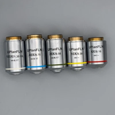 4X-100X UplanFLN Semi Apochromatic Objective Lens f Olympus Infinity Microscope - Image 1 of 4