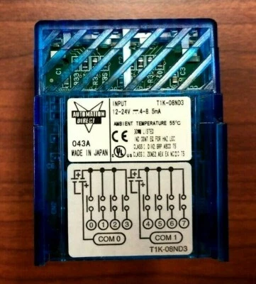 Módulo de entrada discreta Automation Direct T1K-08ND3 Terminator, excedente de trabalho - Imagem 1 de 4