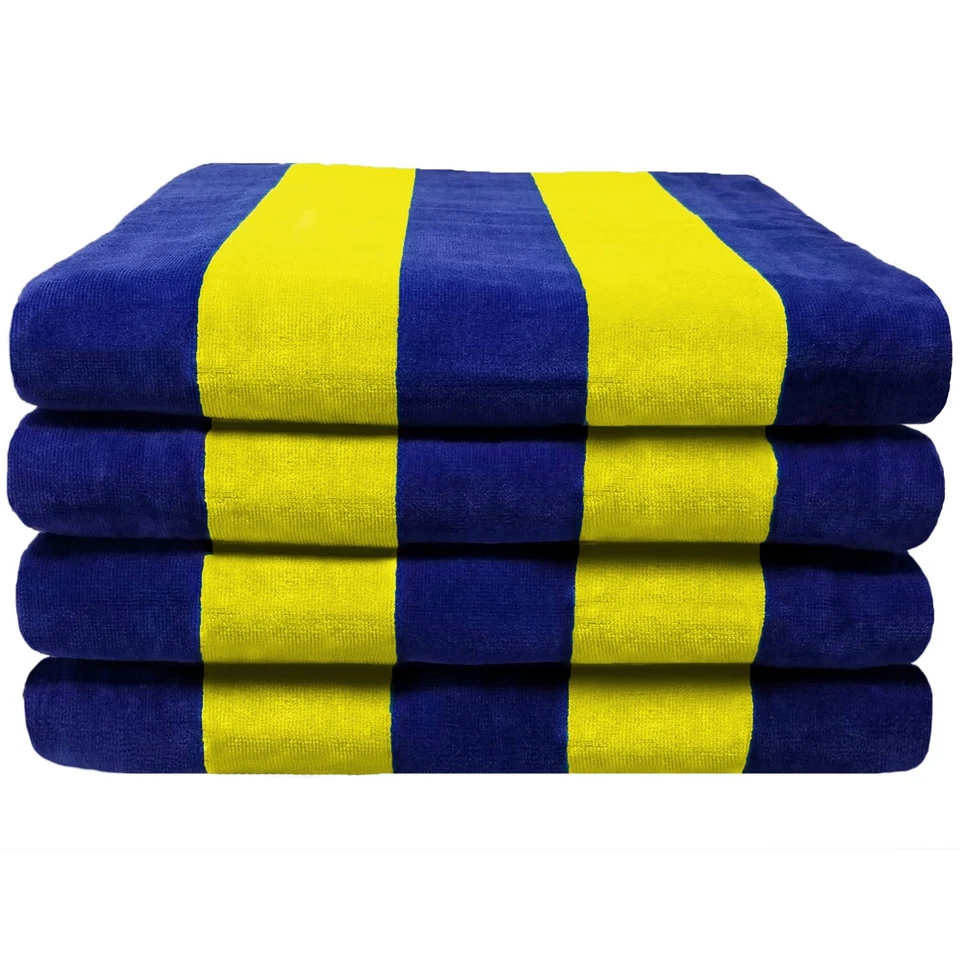 Pacote com 4 toalhas de praia/piscina 100% algodão penteado Ringspun 30x60 425 GSM  - Imagem 1 de 4