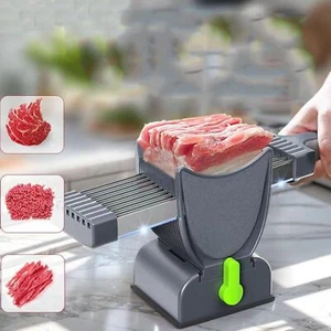 Manual Fresh Meat Cutter Slicer Thickness Adjustable 1 Cut 18 Slices with Brush - Picture 1 of 7