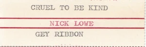 Nick Lowe - Cruel to be Kind - original jukebox title strip - Picture 1 of 1