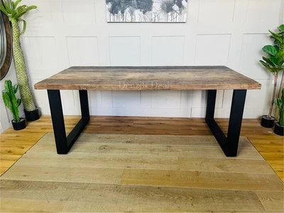 Java Sleeper Wood Rectangular 200cm Dining Table. Rrp £899 R22 - Image 1 of 4