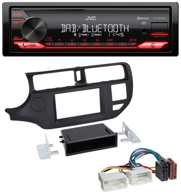 JVC Bluetooth USB DAB MP3 Autoradio für Kia Rio (UB 2011-2014) schwarz - Bild 1 von 4