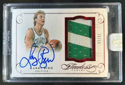 Parche Panini Flawless Larry Bird 2014-15 auto rubí #15/15 Celtics Foto 1 de 2
