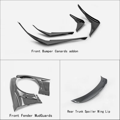 For Hyundai G70 Front Fender/Rear Trunk Spoiler/Bumper Canards Carbon Fiber  - Image 1 of 4
