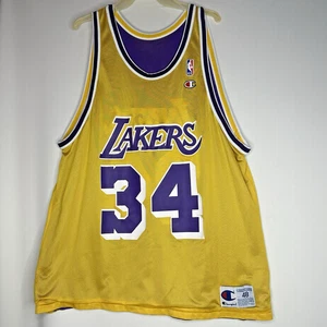 Champion LA Lakers Shaquille O'Neal Reversible #34 Mens Jersey Tank Size 48 VTG - Picture 1 of 7