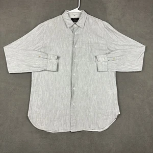 Rag & Bone Shirt Mens Large Gray Button Up Classic Fit Long Sleeve Preppy GUC - Picture 1 of 14