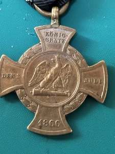 Erinnerungskreuz Preussen am Band  1866 Bronze - Bild 1 von 8