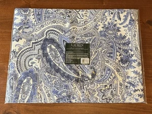 RALPH LAUREN Laveen Paisley Indigo Blue Designer Cotton Place Mats Set NEW - Picture 1 of 2