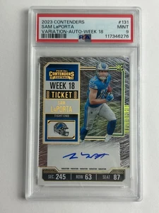 2023 Contenders Week 18 Ticket Sam LaPorta Variation Auto /18 RC #131 PSA 9 - Picture 1 of 2