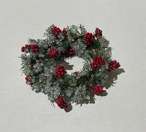 Anillo Vela Pino Helado y Bayas Decoración Navidad 10cm  - Imagen 1 de 2