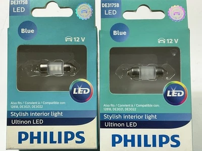(2) Philips DE3175BLED Ultinon LED Blue Dome Lamp Light Bulb 3157 - Image 1 of 4