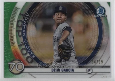 2020 Bowman Scouts Top 100 Chrome Green Refractor /99 Deivi Garcia #BTP-70 - Image 1 of 2