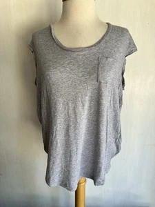 SPLENDID (2011) Official Women's Grey Sleeveless Pocket T-Shirt Size Large - Picture 1 of 5
