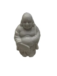 Vintage Chinese Buddha Blanc de Chine Porcelain Mini Figurine Hotei Statue 3.5 - Picture 1 of 12