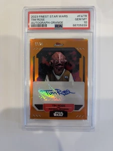 2023 Topps Finest Star Wars Admiral Ackbar - Orange Auto - PSA 10 - 01/25 Alpha - Picture 1 of 2