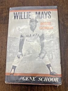 Willie Mays Modest Champion Book w/ Dustjacket First Edition 1960 Ex Library - Bild 1 von 11