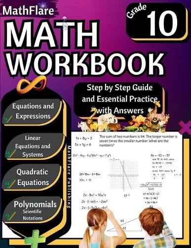 Mathflare Publishing MathFlare - Math Workbook 10th Grade (Paperback) - Image 1 of 1