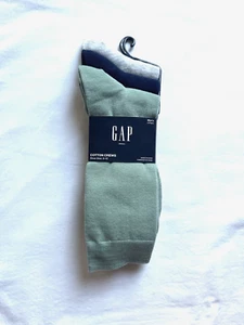 GAP Cotton Crew Socks Men’s 3 Pairs Assorted Colors Size 6-12 New - Picture 1 of 3