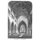 ST LEONARDS ON SEA Innenraum der neuen Kirche - antiker Druck 1868