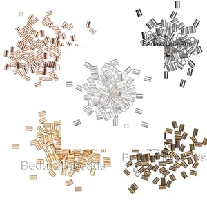 100 Crimp Tube Beads 3mm x 2mm for Terminating the end of Beading Cord & Wire - Picture 1 of 6