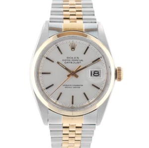 Rolex Mens Watch Datejust 1600 36mm Silver Index Dial Smooth Bezel Jubilee - Picture 1 of 9