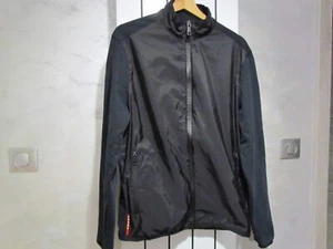Prada Red Tab Black Technical Fabric Nylon Panelled Front Zip Jacket Size XL - Picture 1 of 20