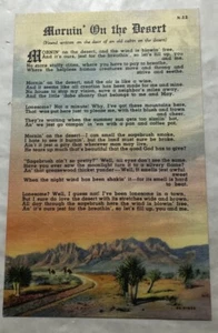 Mornin' On The Desert Poem. Postkarte (B3) - Bild 1 von 2