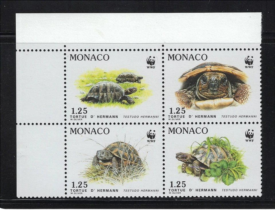 Monaco Scott # 1781a MNH Turtles Block of Four 1991 - Image 1 of 1