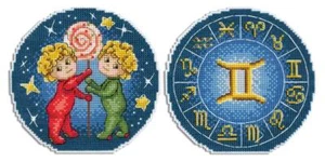 Zodiac Signs. Gemini SR-694 Plastic Canvas MP Studia Counted Cross Stitch Kit - Picture 1 of 4