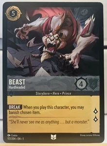 Disney Lorcana TCG Beast Hardheaded 172/204 FOIL - Picture 1 of 4