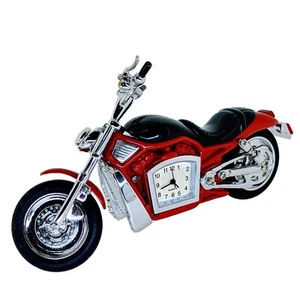 Mini Clock Motorcycle Desk Clock - Die-Cast, Novelty Collectible - Picture 1 of 7