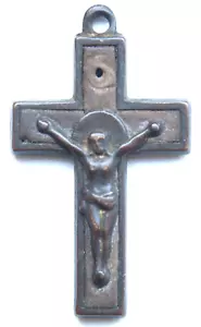 Antiguo Crucifijo Cruz de Bronce Católica (Y24-09-50) - Imagen 1 de 3