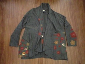 Anne Namba Kimono Style Jacke Damen Medium grün 100% Seide asiatisch vorne offen M - Bild 1 von 19