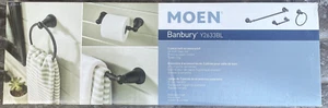 Moen Banbury 3 Piece Bathroom Accessory Set Matte Black Y2633BL.MSRP $127.90 - Picture 1 of 6