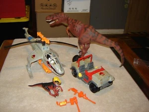 1993 Kenner Jurassic Park Lot w/Helicopter Vehicle Electronic Tyrannosaurus NICE - Picture 1 of 23