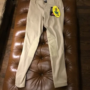 Devon Aire Breeches Size SMALL  Tan Hipster X-wear Tight Microsuede Patches - Picture 1 of 4