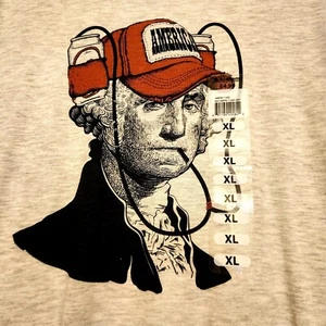 George Washington Graphic Beer Drinking Tee Men's Size XL Fourth of July T-shirt - Picture 1 of 3