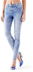 Guess Women’s 1981 High Rise Skinny Jeans Brit Pop Light Blue Acid Wash Size 28 - Picture 1 of 16