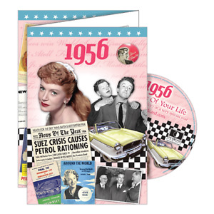 Born 1956 Time Life Happy 68th Birthday Year Greeting Card & Vintage News DVD